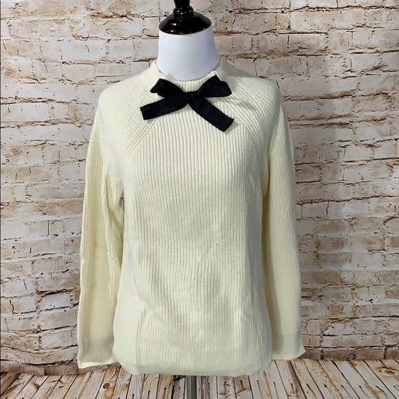 J. Crew Factory Sweaters - J. Crew Factory cream bow sweater - nwot